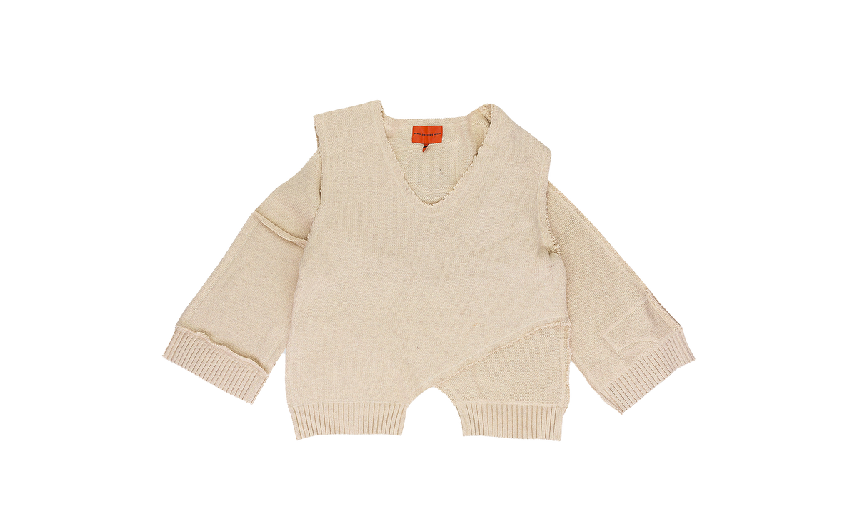 L'Ardeur Sweater Vest "Off-White" L'ARD UNADORNED SWEAT VEST CREAM