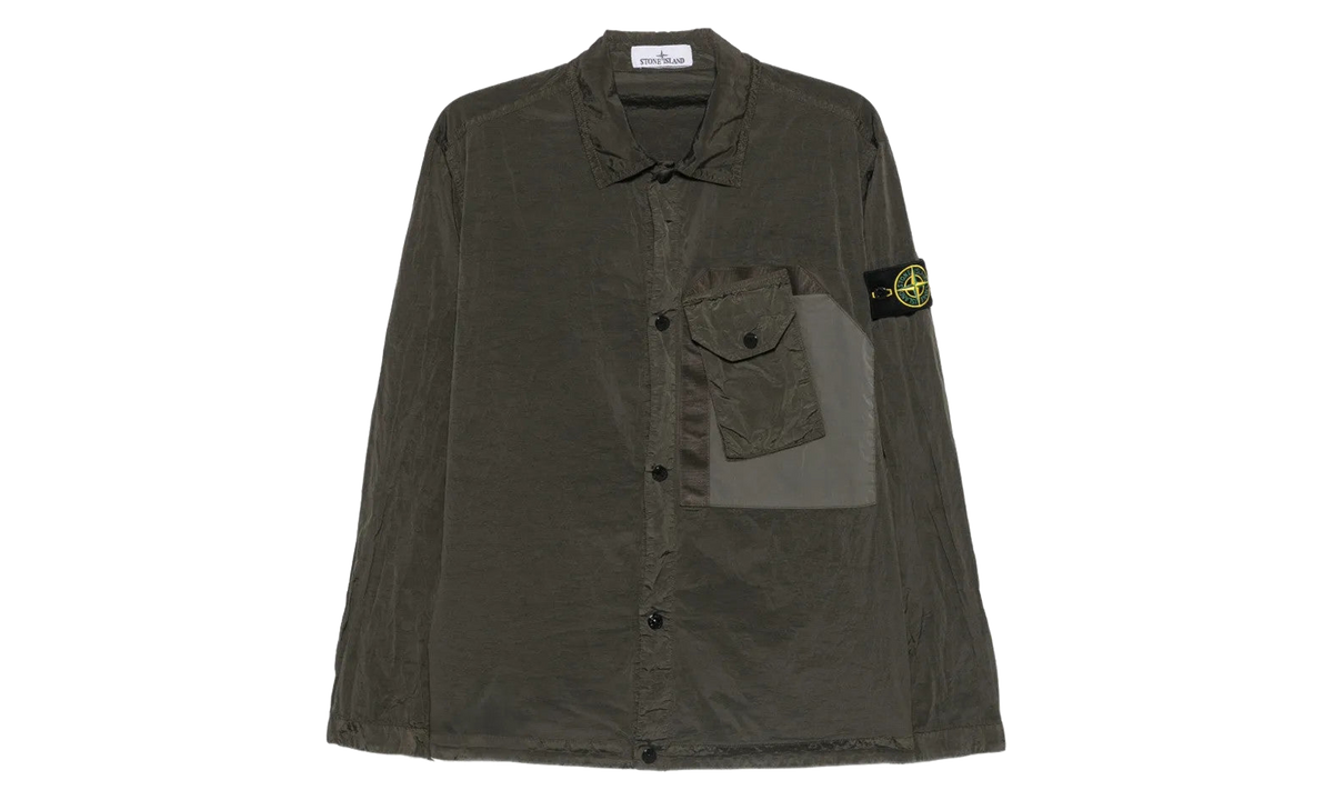 Nylon Metal Long Sleeve Chest Pocket Shirt "Coal Grey" 1200009 S0019 V0078