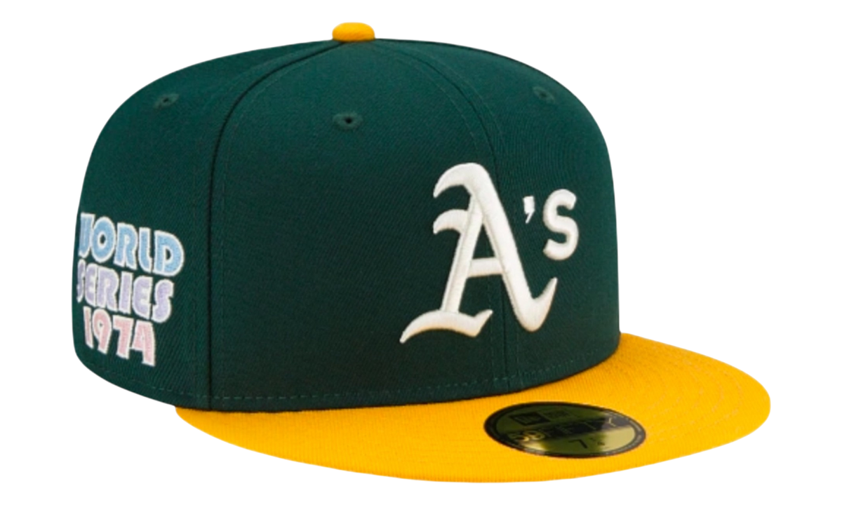 59FIFTY Oakland Athletics Pop Sweat Fitted Hat "Purple Green" 60243525
