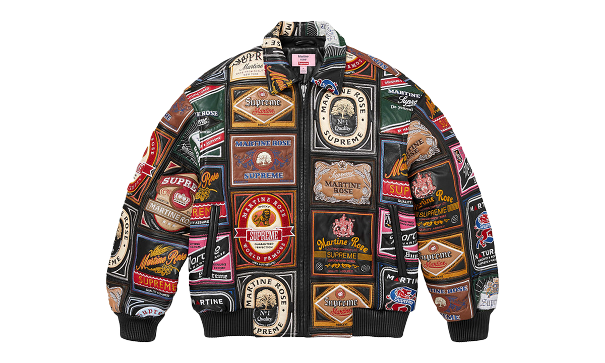 Martine Rose Patchwork Labels Leather Jacket "FW26 - Multicolor" SU28982
