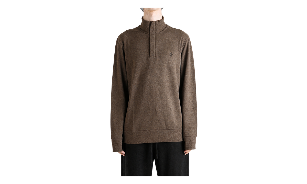 Logo-Embroidered Quarter-Zip Sweater "Nutmeg Brown Heather" 710890534503