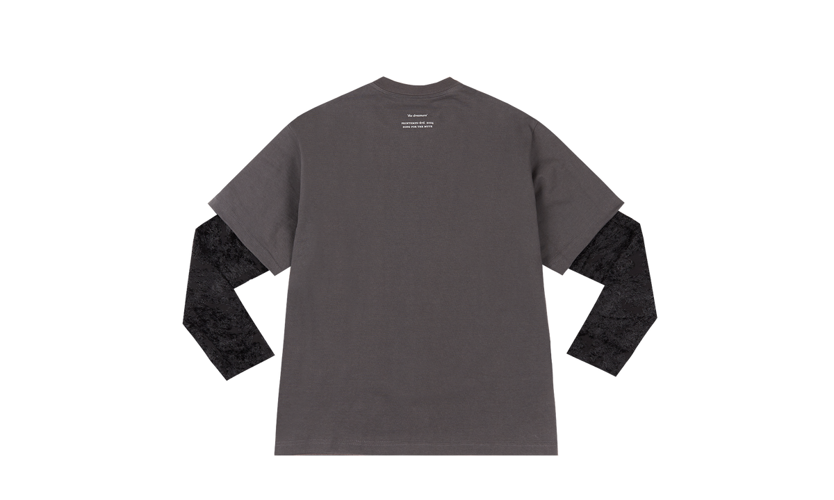 "Foliage" Double Layered Tee T-Shirt "Black" 241 WTS024P8 SOFTBLK