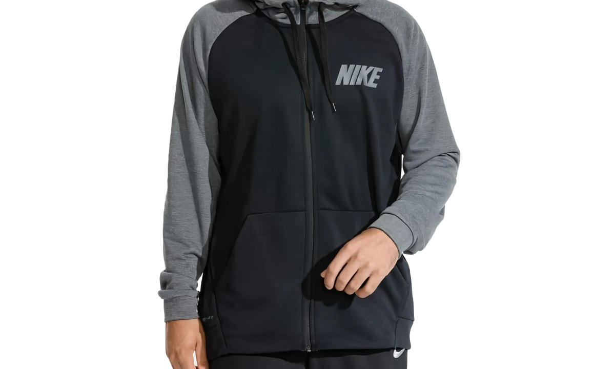 Lightweight Full Zip Fleece Hoodie "BLACK/CHARCOAL/DARK GREY" 931792 010