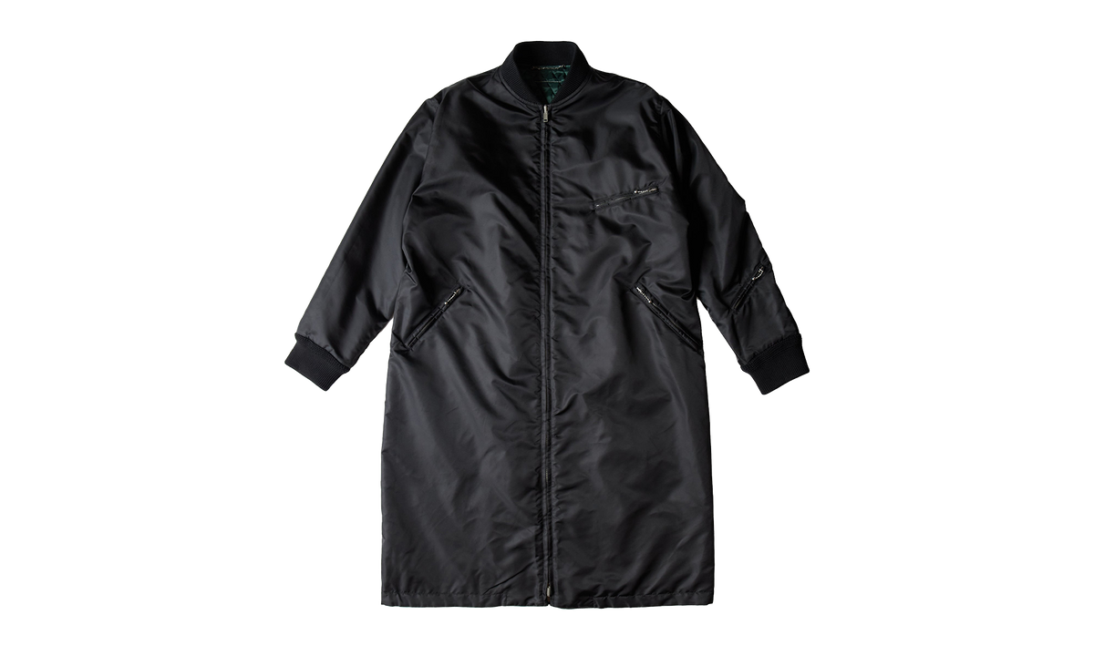 Long Nylon Bomber Coat Black "Black" S62AN0135MTN032961
