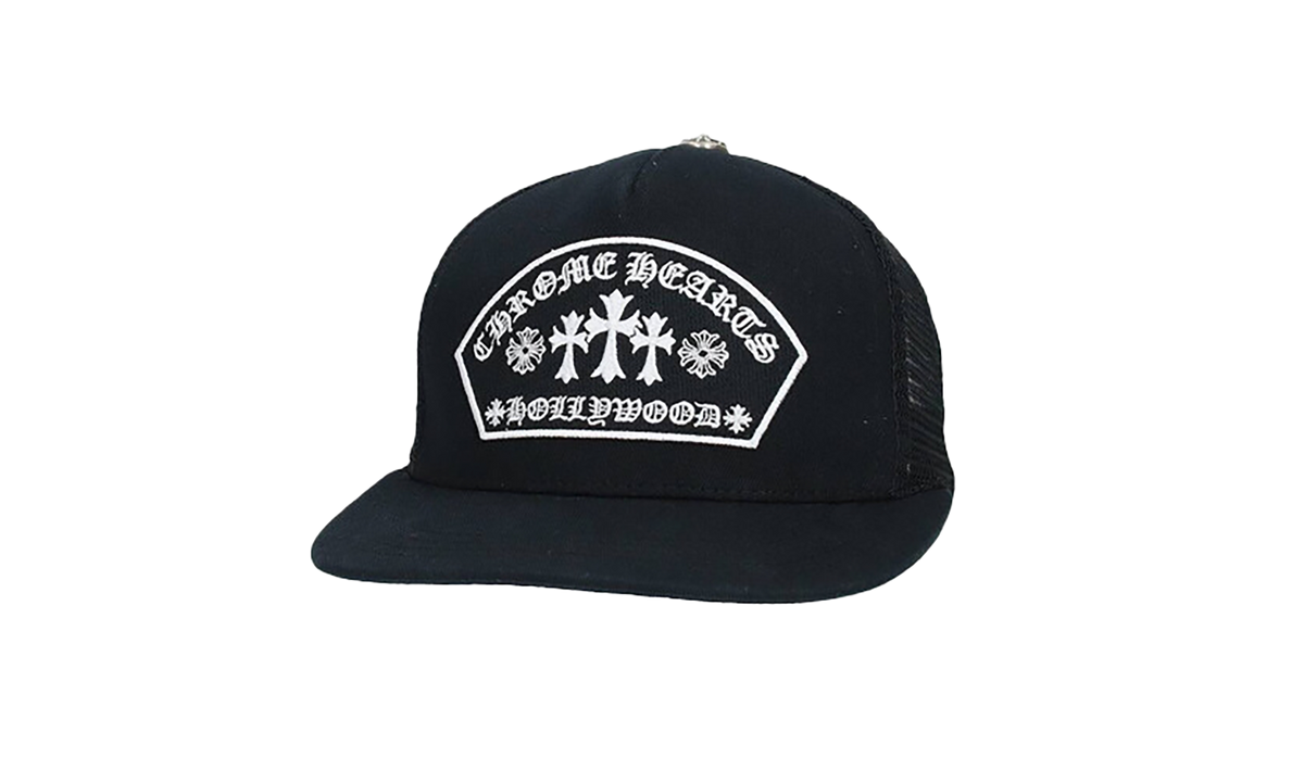 Triple Cross Embroidered Trucker Hat "Hollywood - Black / White" CHRM0577