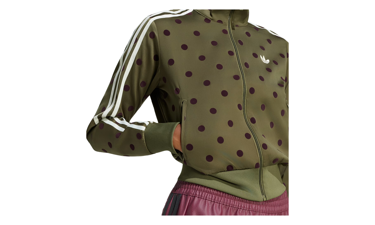 SATIN POLKA DOTS TT Track Top "Olive Strata" LI2853