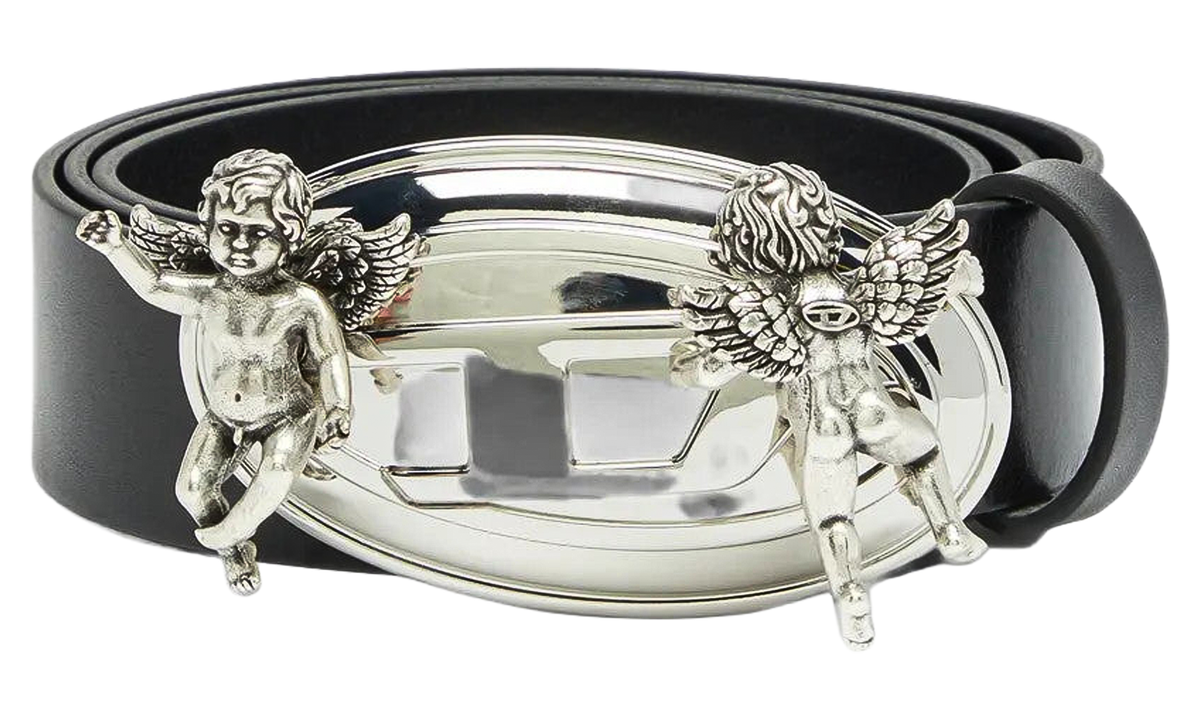 Cherub D Outline Buckle 3.5CM Leather Belt "Black" X10967 P9499 HB756