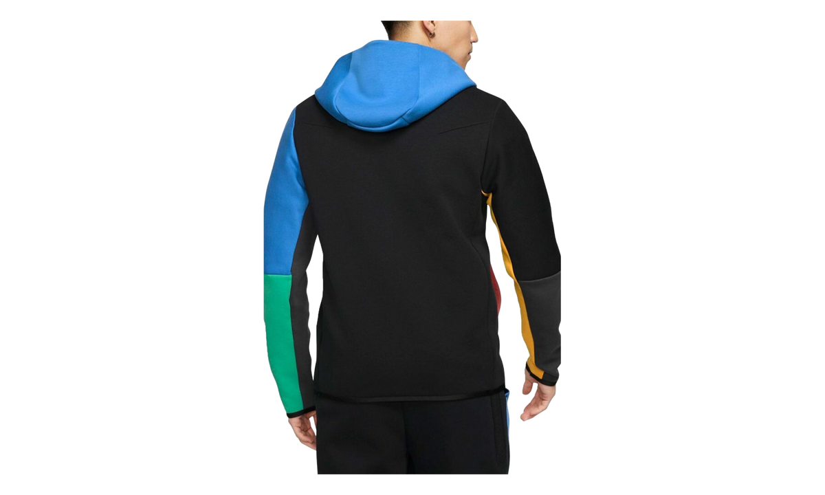 Sportswear Tech Fleece Hoodie "BLACK/SIGNAL BLUE-ROMA GREEN" CU4489 015