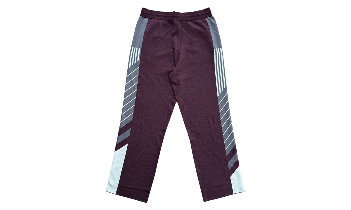 Merino Diagonal Tennis Trousers "Burgundy / Grey" M AW25 KW 1102 01