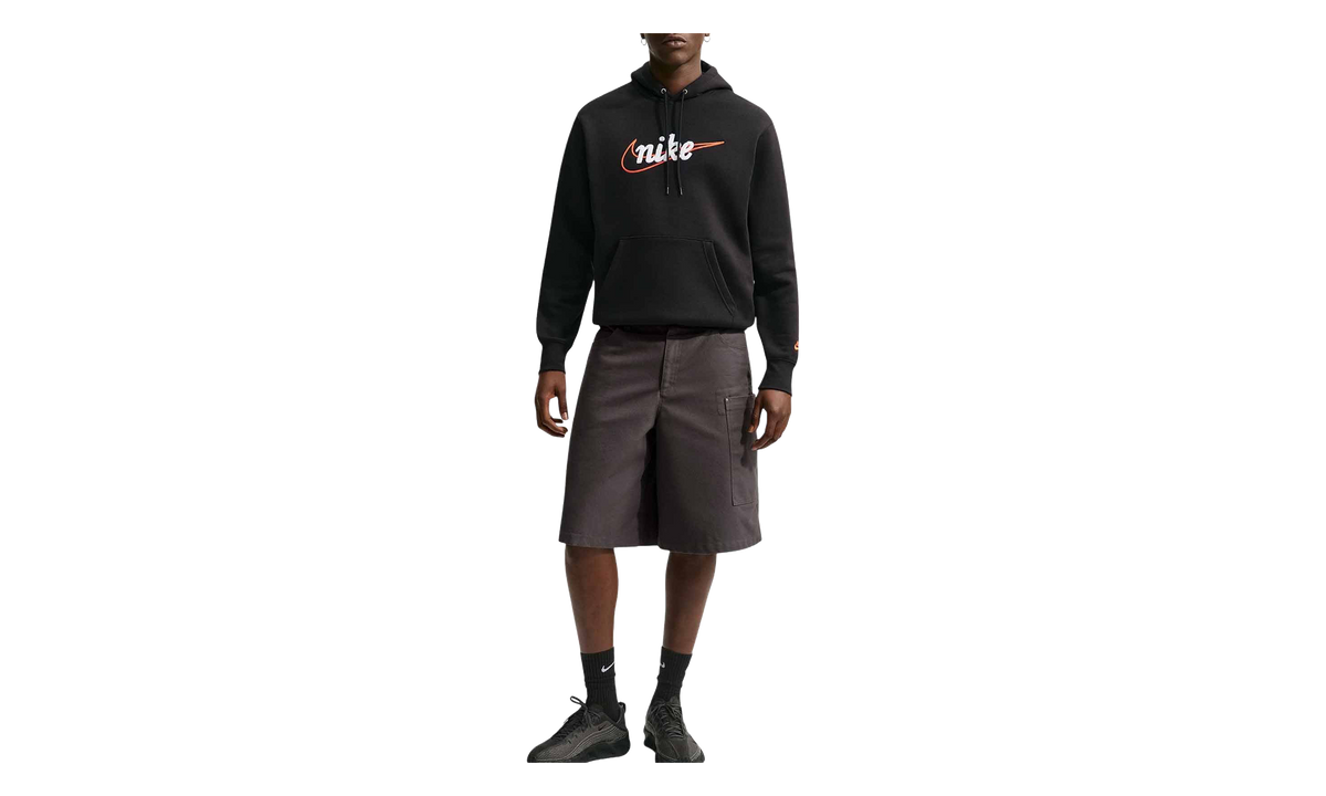 Sportswear Club Fleece Hoodie "Black / Black / Safety Orange" IF0685 011