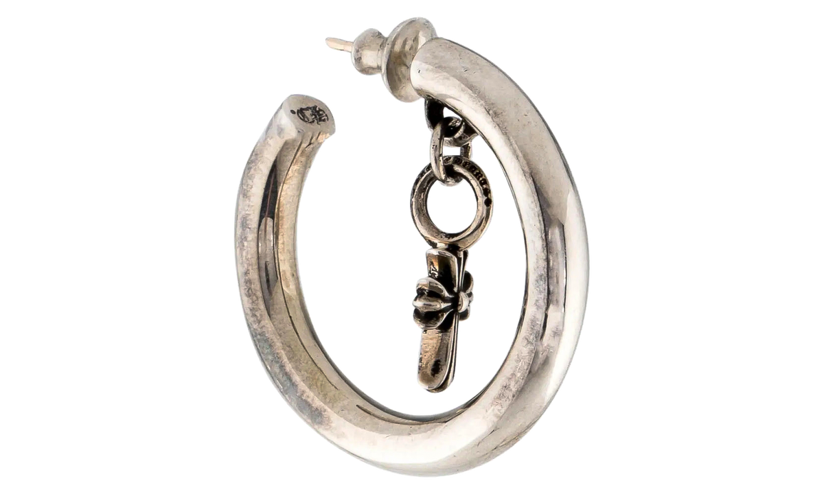 Maltese Baby Fat Cross Drop Hoop Earrings "Set of 2 - Silver" CHRM2041