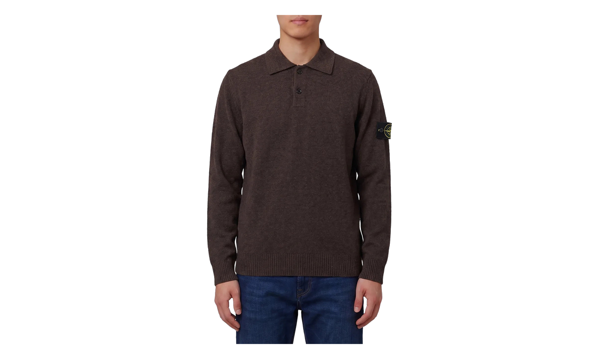 Geelong Wool Loose-Fit Polo Collar Sweatshirt "Lead Grey Melange" 5100018 S00B4 V0M62
