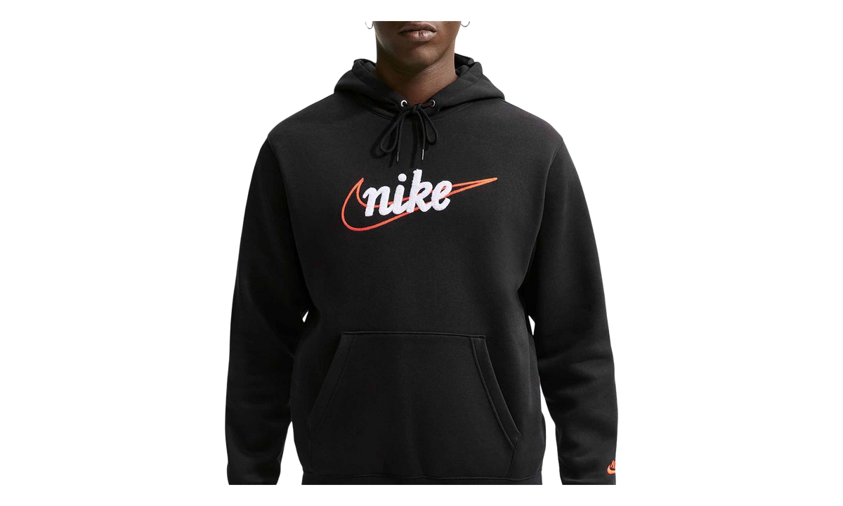 Sportswear Club Fleece Hoodie "Black / Black / Safety Orange" IF0685 011