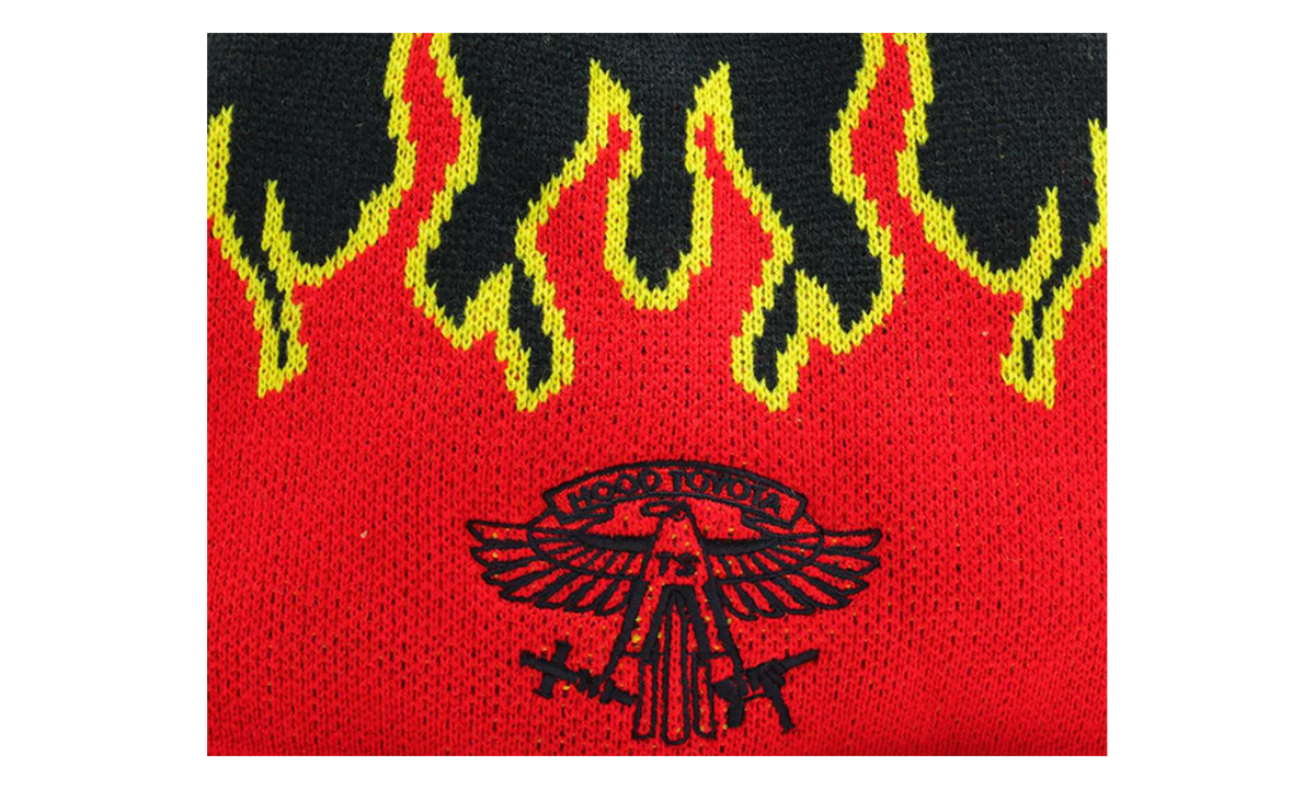 Cactus Jack Hood Toyota Birds In The Trap Tour Merch Flame Beanie "Black / Red" TSUC132