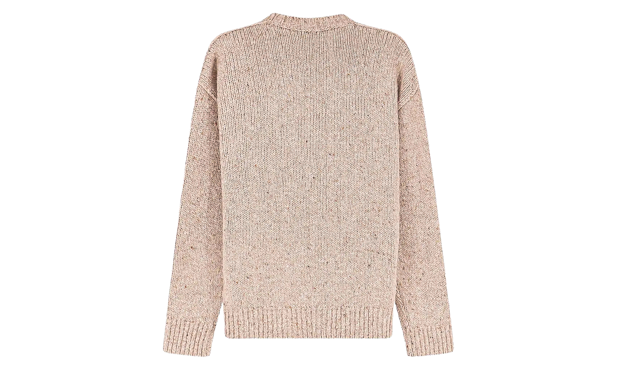 Logo-Embroidered Ribbed-Knit Sweater "Oatmeal Melange" 710B27780002