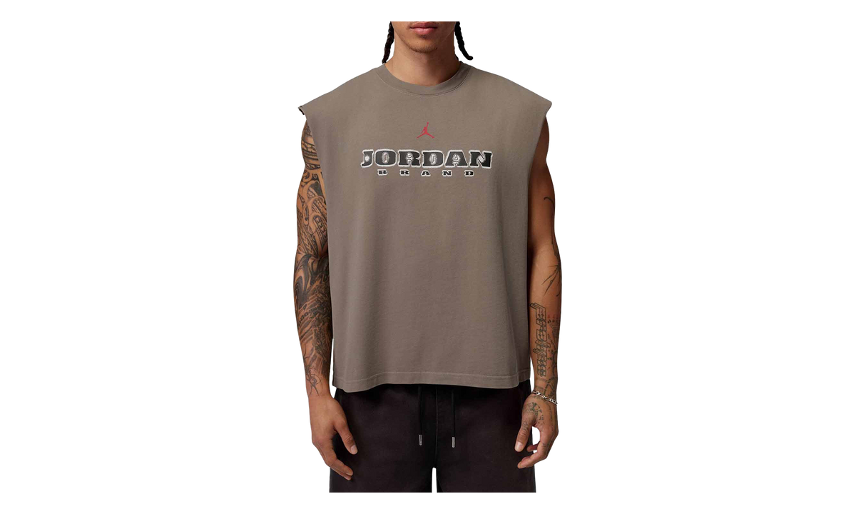 Jordan Brooklyn Sleeveless Muscle Top "Olive Grey / Gym Red" IF3131 040