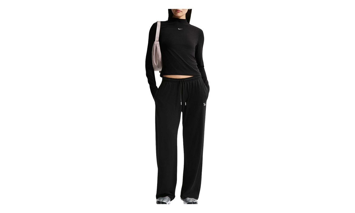 Sportswear Chill Knit Mid-Rise Lightweight Open-Hem Pants WMNS "Black / Chalk" IQ0092 010