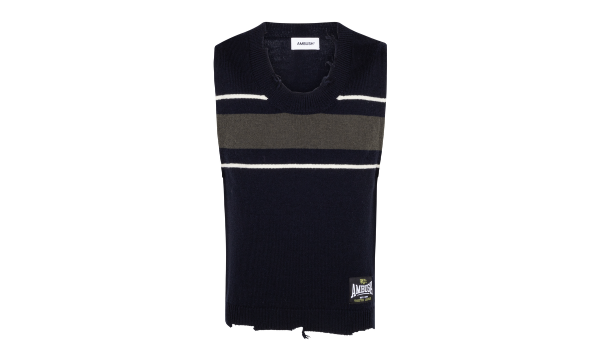 AMBUSH DANGLED RIB KNIT SWEATER VEST VESTS NAVY "Navy" BMHZ001S24KNI0014656