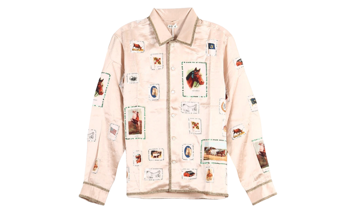 Equestrian Patch Long-Sleeve Shirt "Pink / Multicolor" MRF26SH010 PINK MULTI