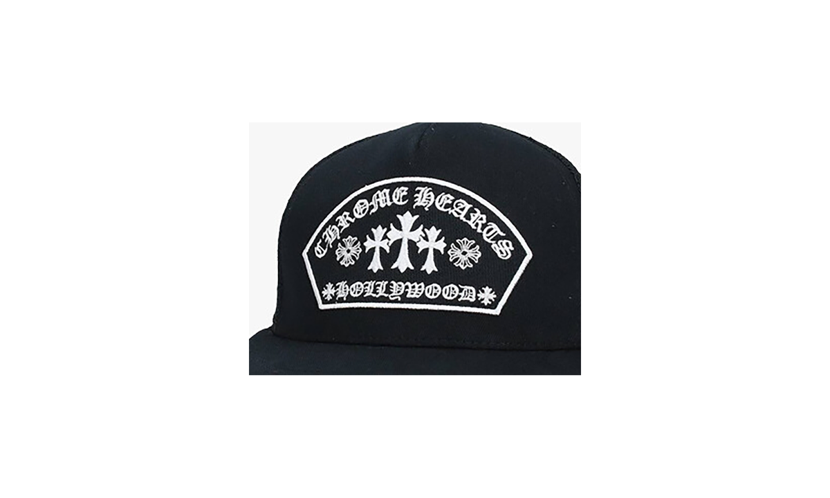 Triple Cross Embroidered Trucker Hat "Hollywood - Black / White" CHRM0577