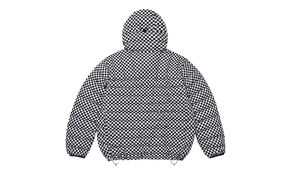 Micro Down Half Zip Hooded Pullover "FW26 - White Checkerboard" SU28907