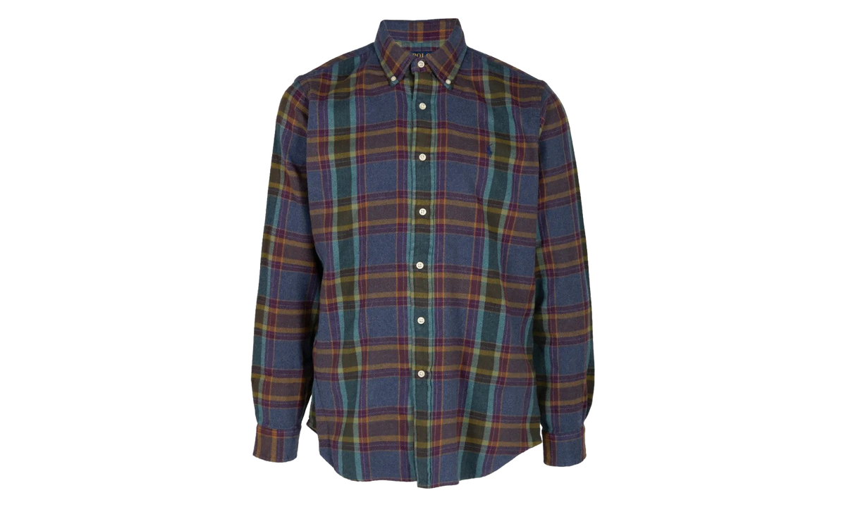 Classic Fit Plaid Brushed Flannel Shirt "Blue / Purple Heather / Multicolor" 710B24296002