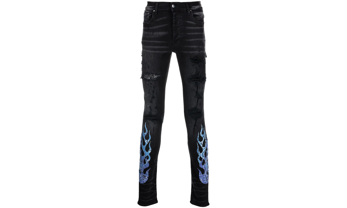 BANDANA FLAME JEAN AGED "BLACK BLUE" PS22MDS192 BLACK BLUE