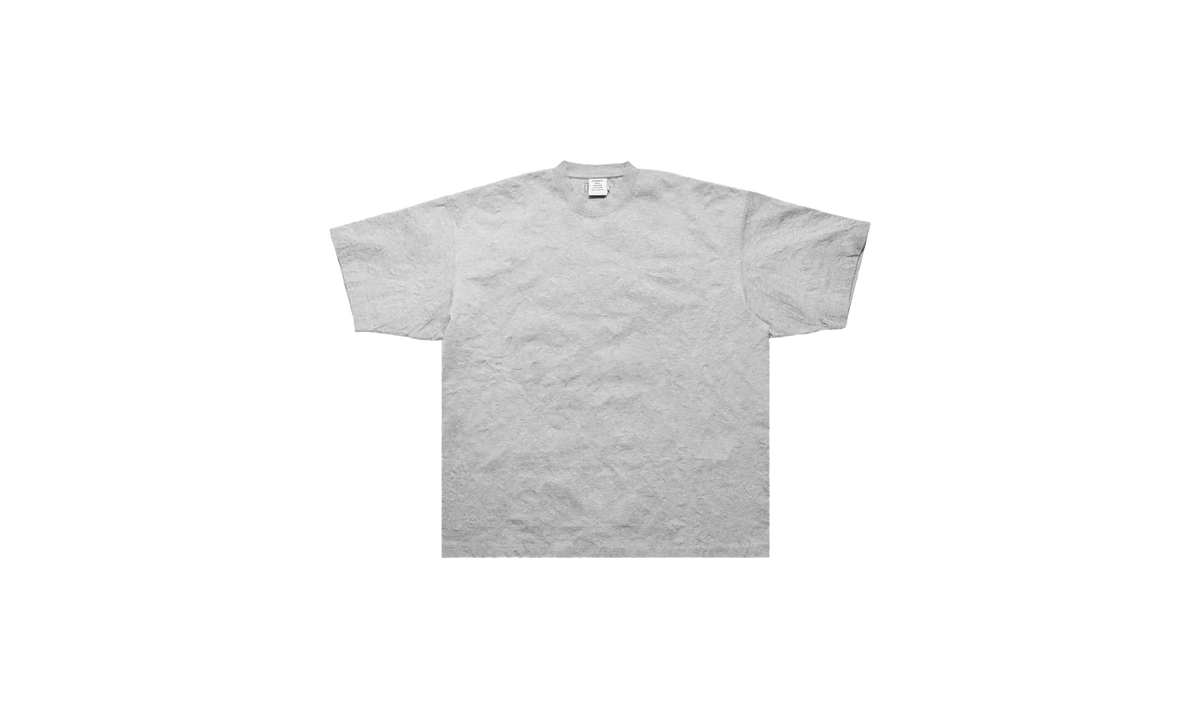 Metalized Wrinkled Logo Embroidered T-Shirt "Grey Melange" UA66TR120G