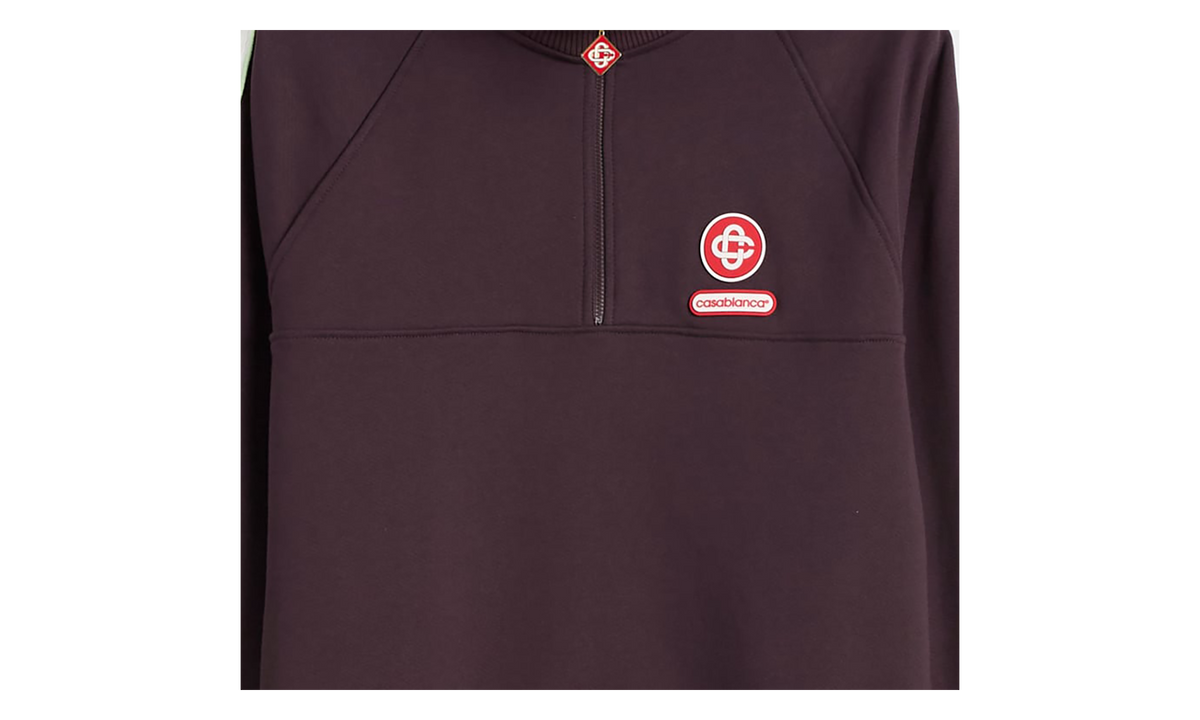 Organic Loopback Quarter Zip Laurel Sweatshirt "Burgundy / White" M AW25 JTP 419 01