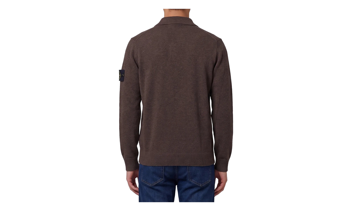 Geelong Wool Loose-Fit Polo Collar Sweatshirt "Lead Grey Melange" 5100018 S00B4 V0M62