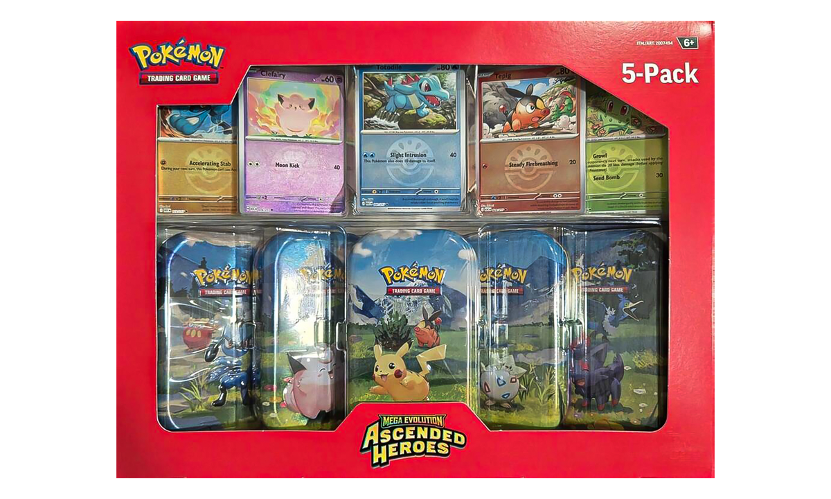 Mega Evolution Ascended Heroes Collection "Sealed mini tins 5-Pack - Costco Exclusive - 2025" POKE076