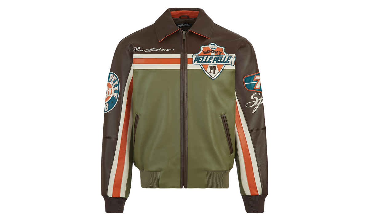 Racing Sport Jacket "Brown / Olive / Ivory / Orange" PP044