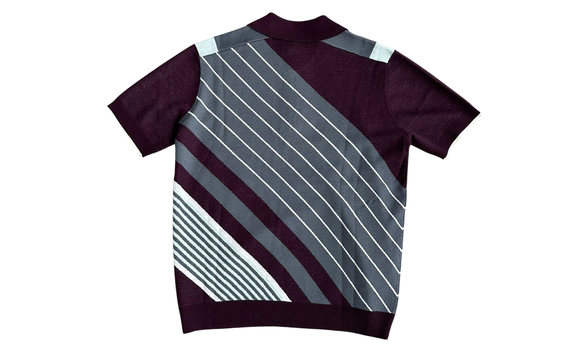 Diagonal Sporty Polo "Burgundy / Grey" M AW25 KW 1101 01