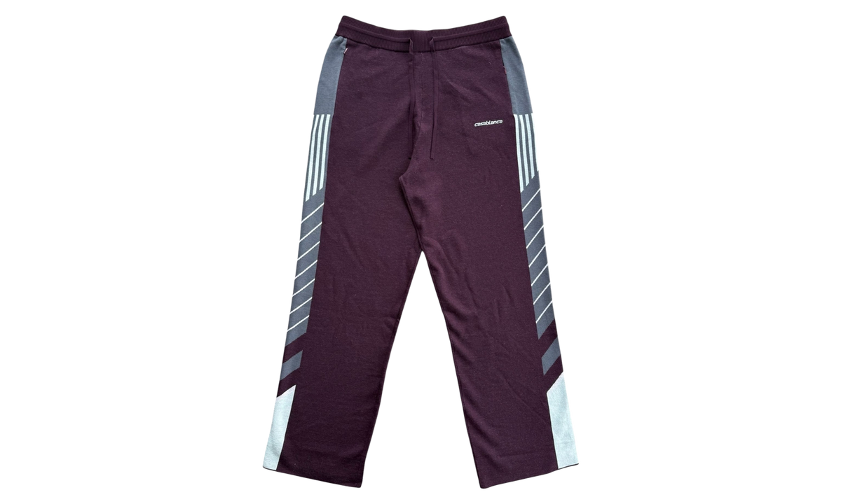 Merino Diagonal Tennis Trousers "Burgundy / Grey" M AW25 KW 1102 01