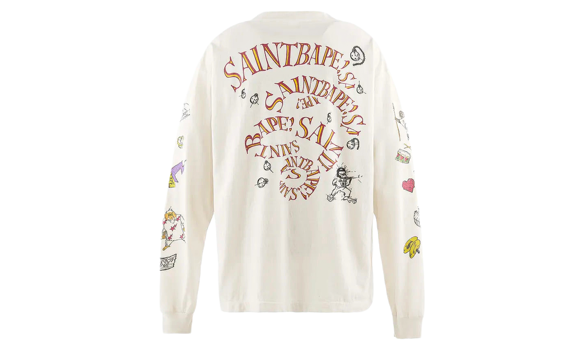 Bape Long Sleeve Tee "White" SM MK1 0000 C38