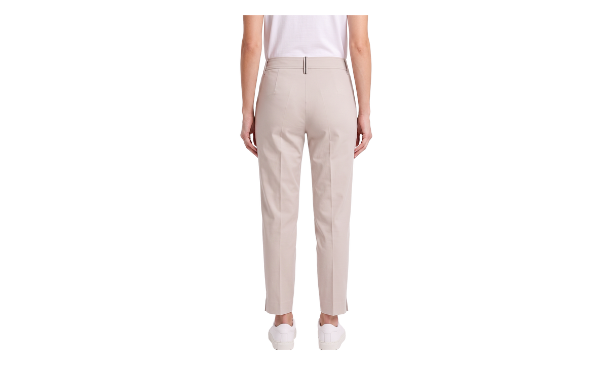 Cotton Cropped Trousers WMNS "Beige" BRUN2643