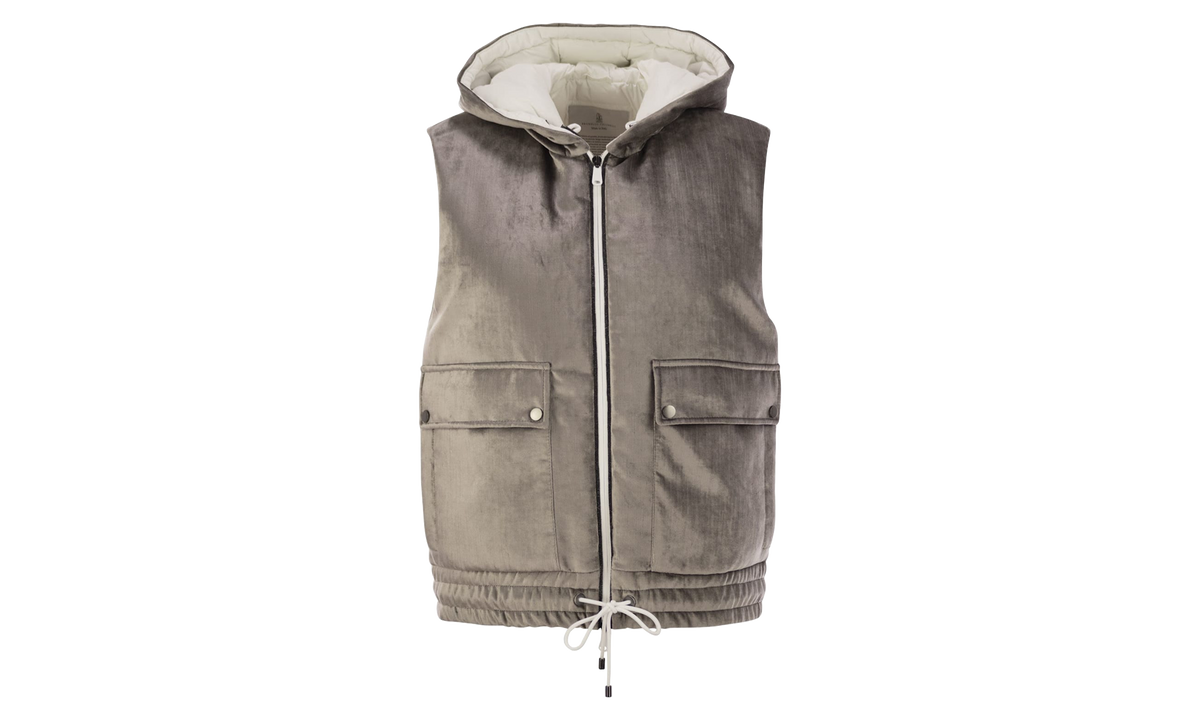 Cotton Blend Hooded Jacket WMNS "Steel" BRUN2898