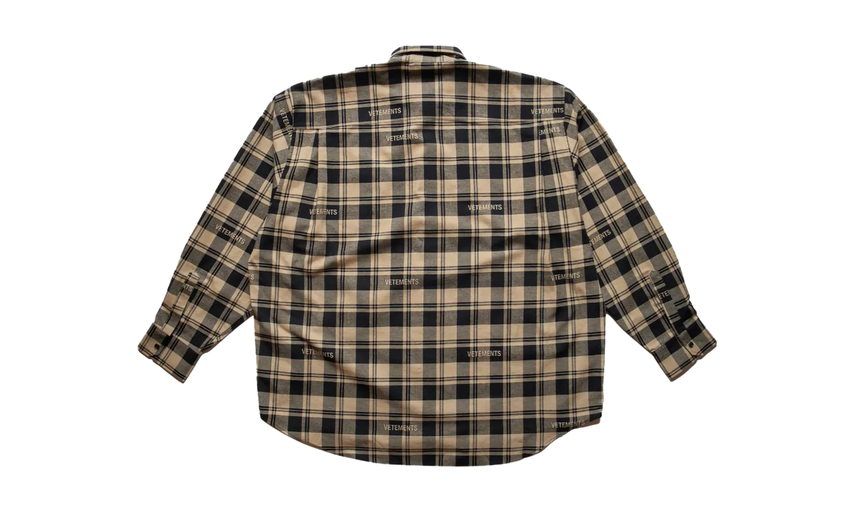 Vetements Logo Jacquard Plaid Shirt Beige "Beige" UA65SH919S