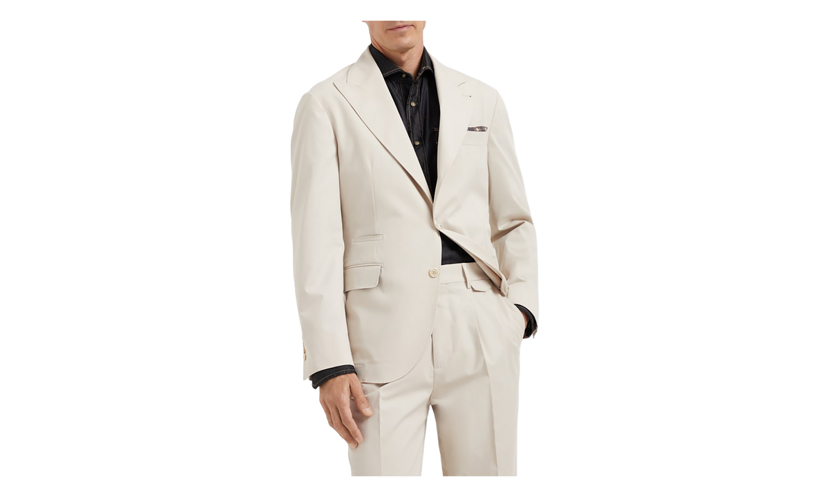Cotton Wool Blend Blazer "Flax Seeds" BRUN2916