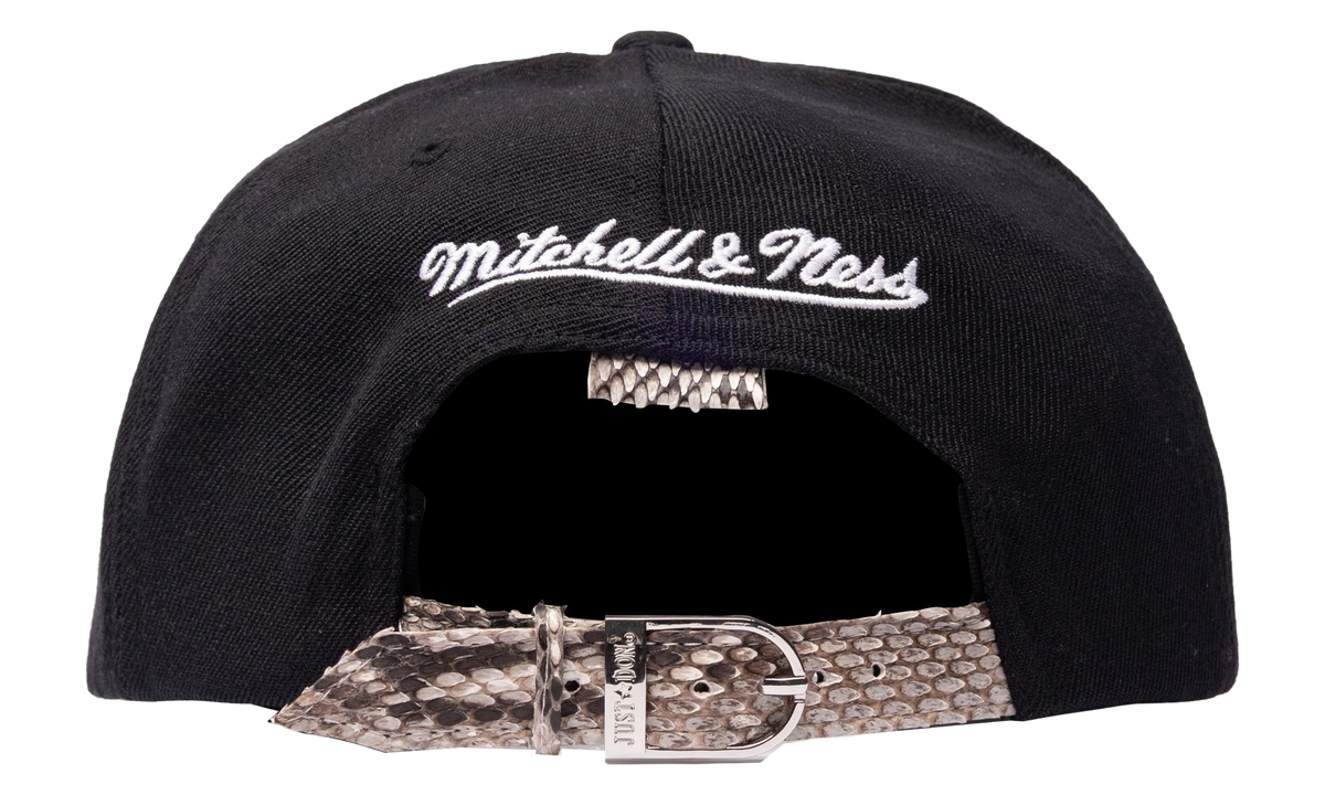 Mitchell & Ness Brooklyn Nets Python Snapback Hat "Black White" JDMNBNPSHBW