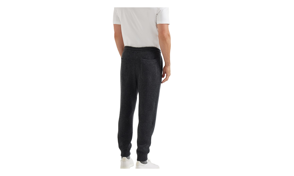 Wool Knit Jogger Trousers "Charcoal" BRUN2858