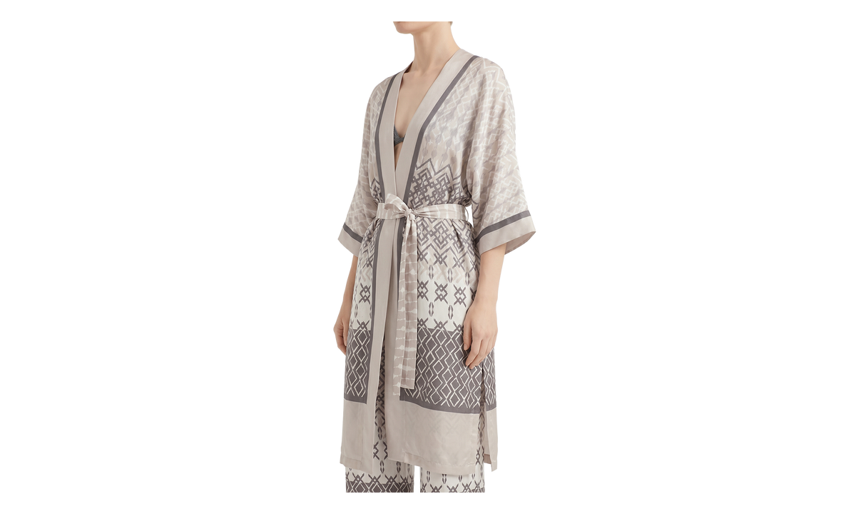 Patterned Silk Shirt WMNS "Beige" BRUN2756