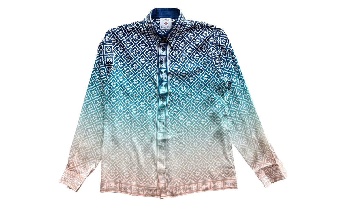 Classic Long-Sleeve Patterned Silk Shirt "White" U MPS25 SH 021 01