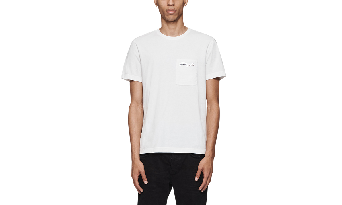 Script Pocket Tee 'White' "White" P109-CSBW324