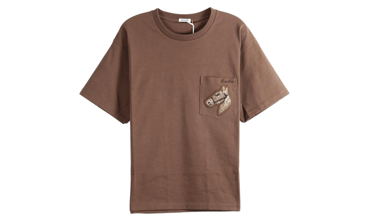 Sequin Pony Pocket Tee "Dark Brown" MRF26CS014 DARK BROWN