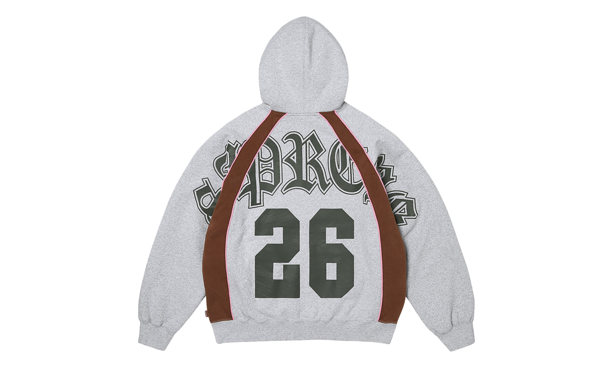Paneled Zip Up Hooded Sweatshirt "FW26 - Heather Grey" SU29009