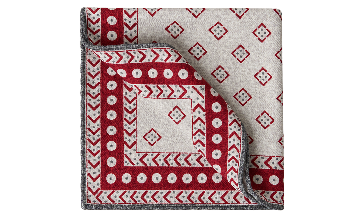 Silk Pocket Square "Champagne Red" BRUN2804