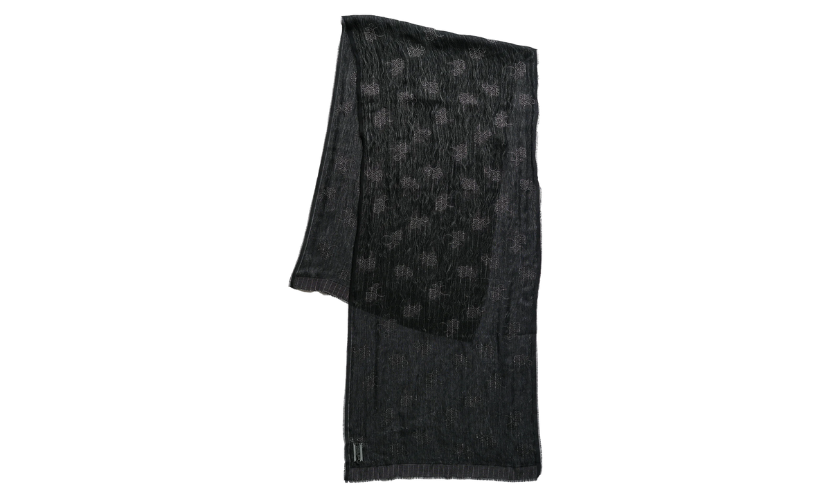 Alluring Cotton Jaquard Ornate Scarf "Black" A4268OB