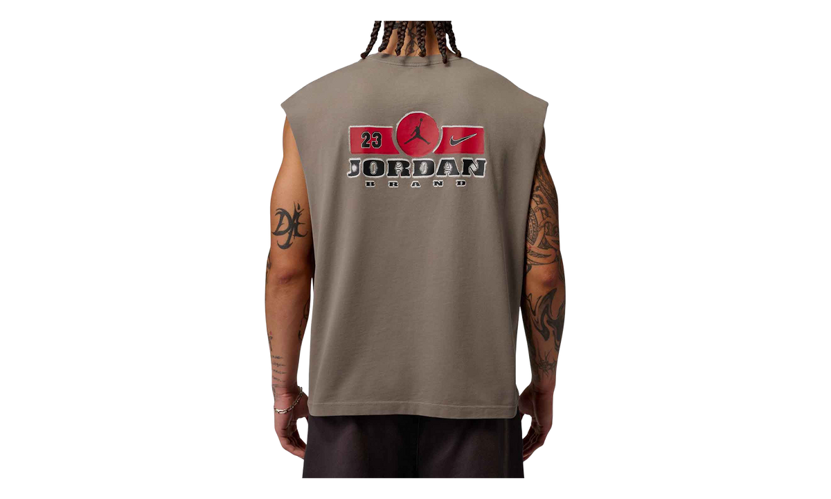 Jordan Brooklyn Sleeveless Muscle Top "Olive Grey / Gym Red" IF3131 040