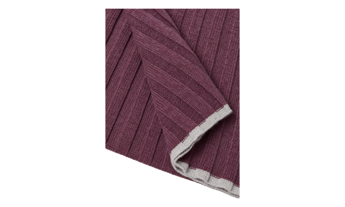 Wool Ribbed Scarf "Grape" BRUN2648